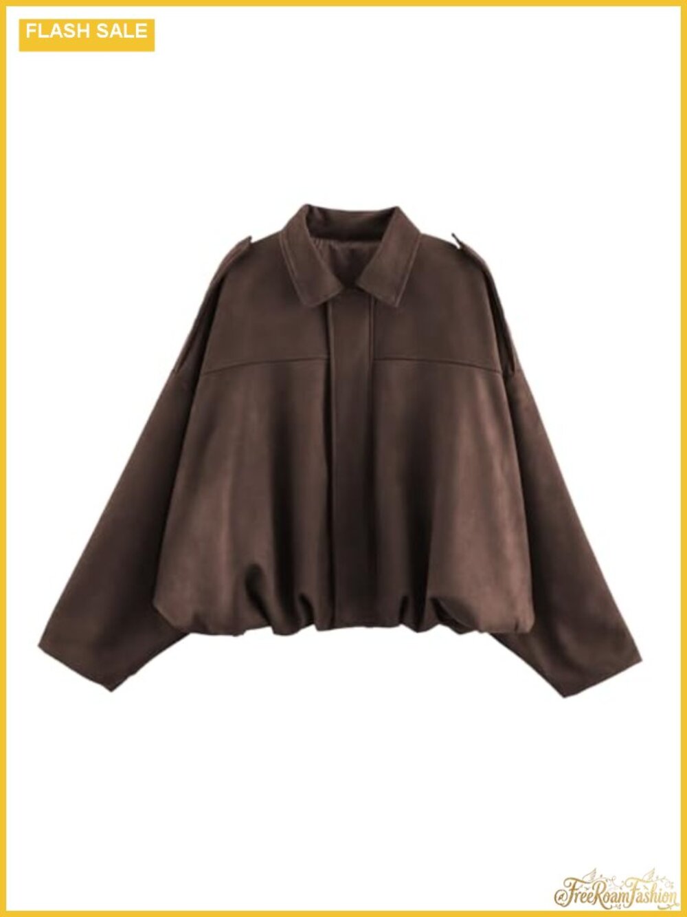 Women's Faux Suede Bomber Jacket Cropped Zip Up Trendy Streetwear Lightweight